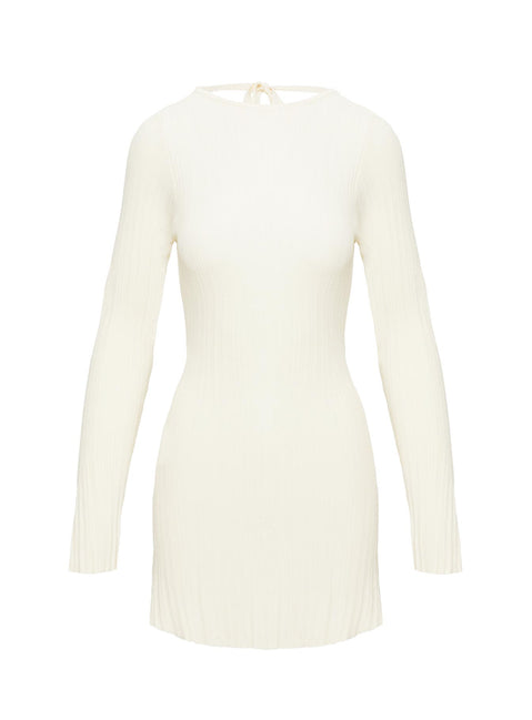 Mayok Long Sleeve Mini Dress Cream