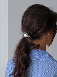 Heart Mend Statement Hair Tie Silver