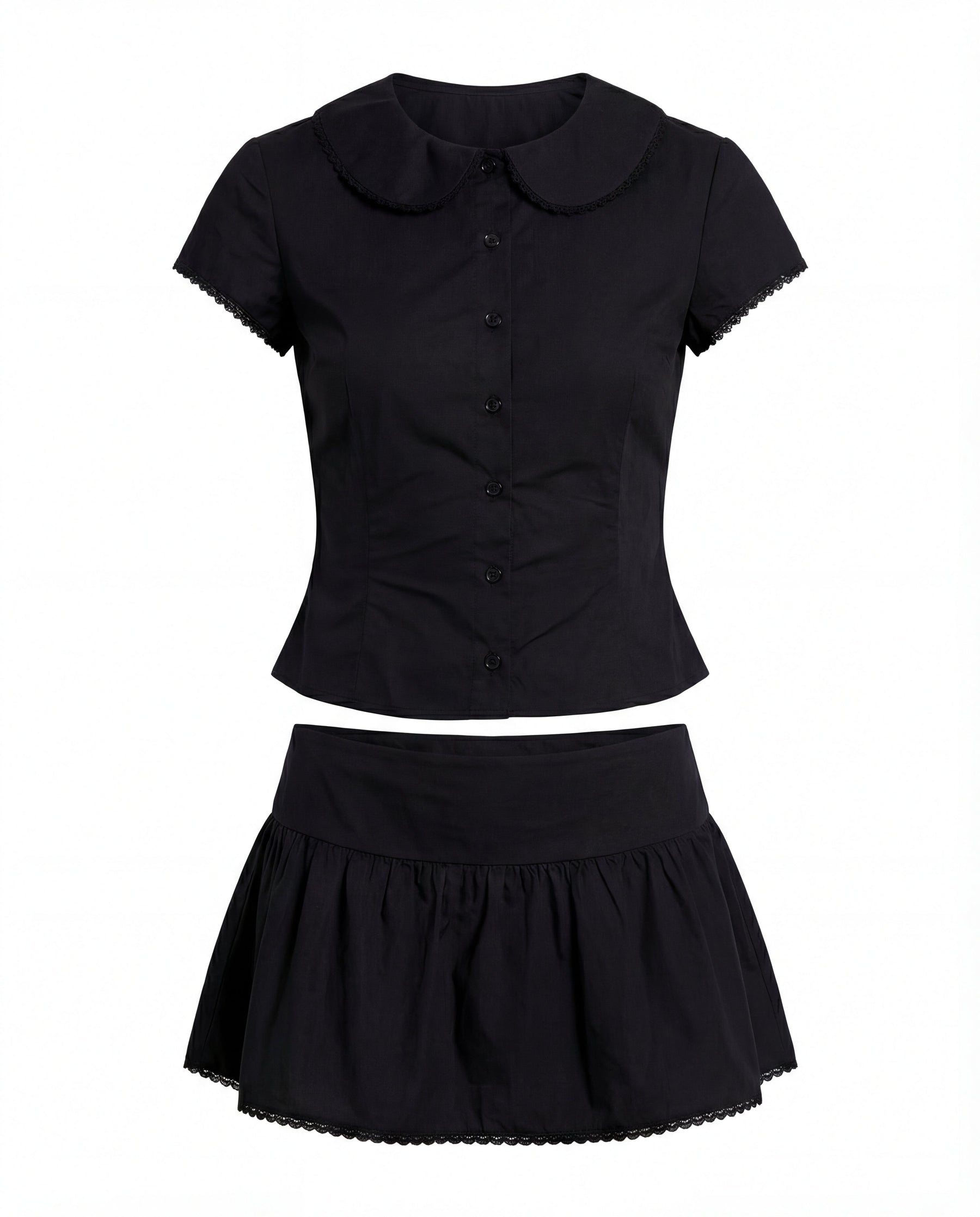 Sweet Treat Button Up Co-ord Black