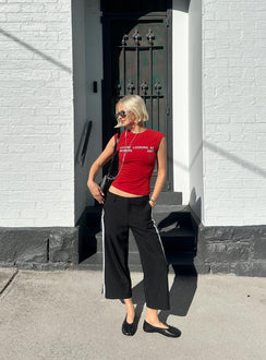 Modern Art Graphic Baby Tee Red
