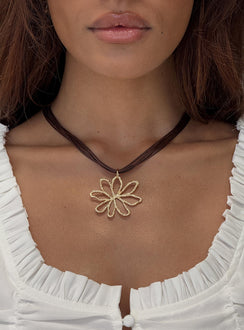 Sylvee Pendant Necklace Brown / Gold