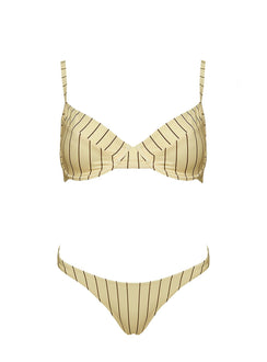 The Deep End Bikini Top Yellow Stripe