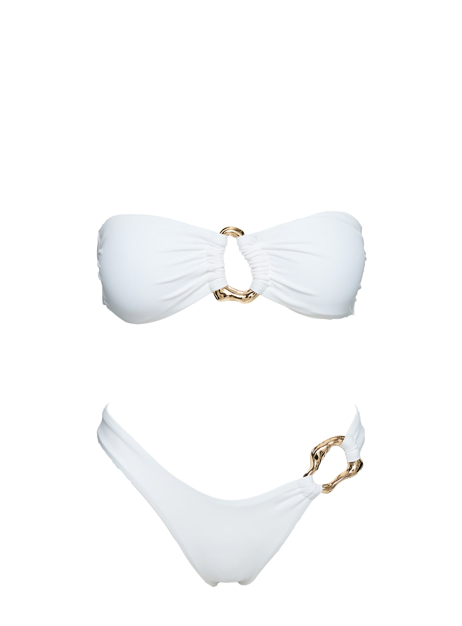 Waves Crashing Bikini Top White