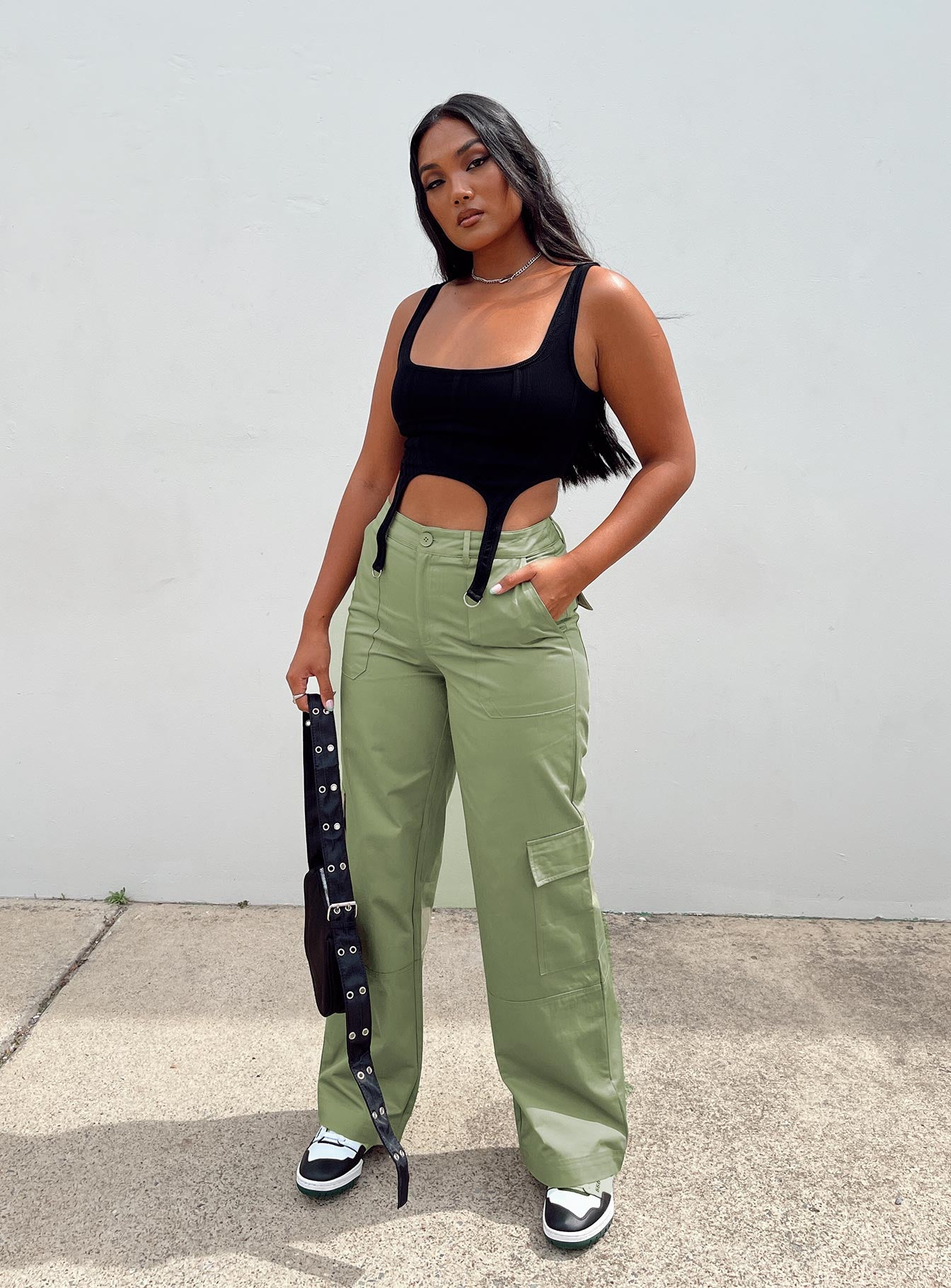 Women's green cargo store pants