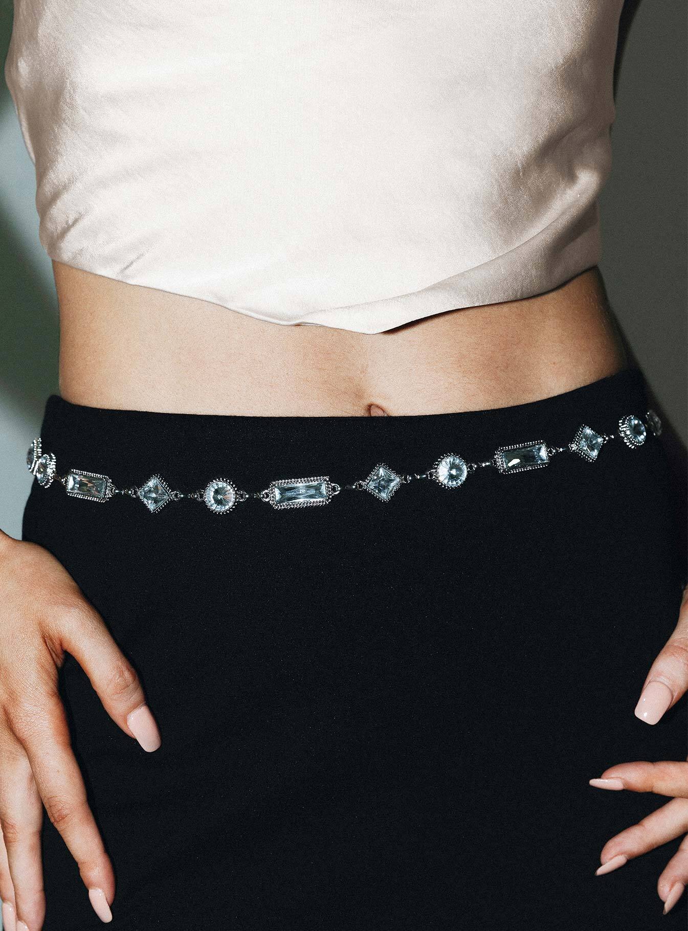 Carisa Chain Belt Silver