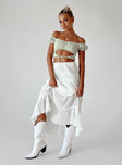 Sun Down Mid Rise Maxi Skirt White Princess Polly  Maxi 