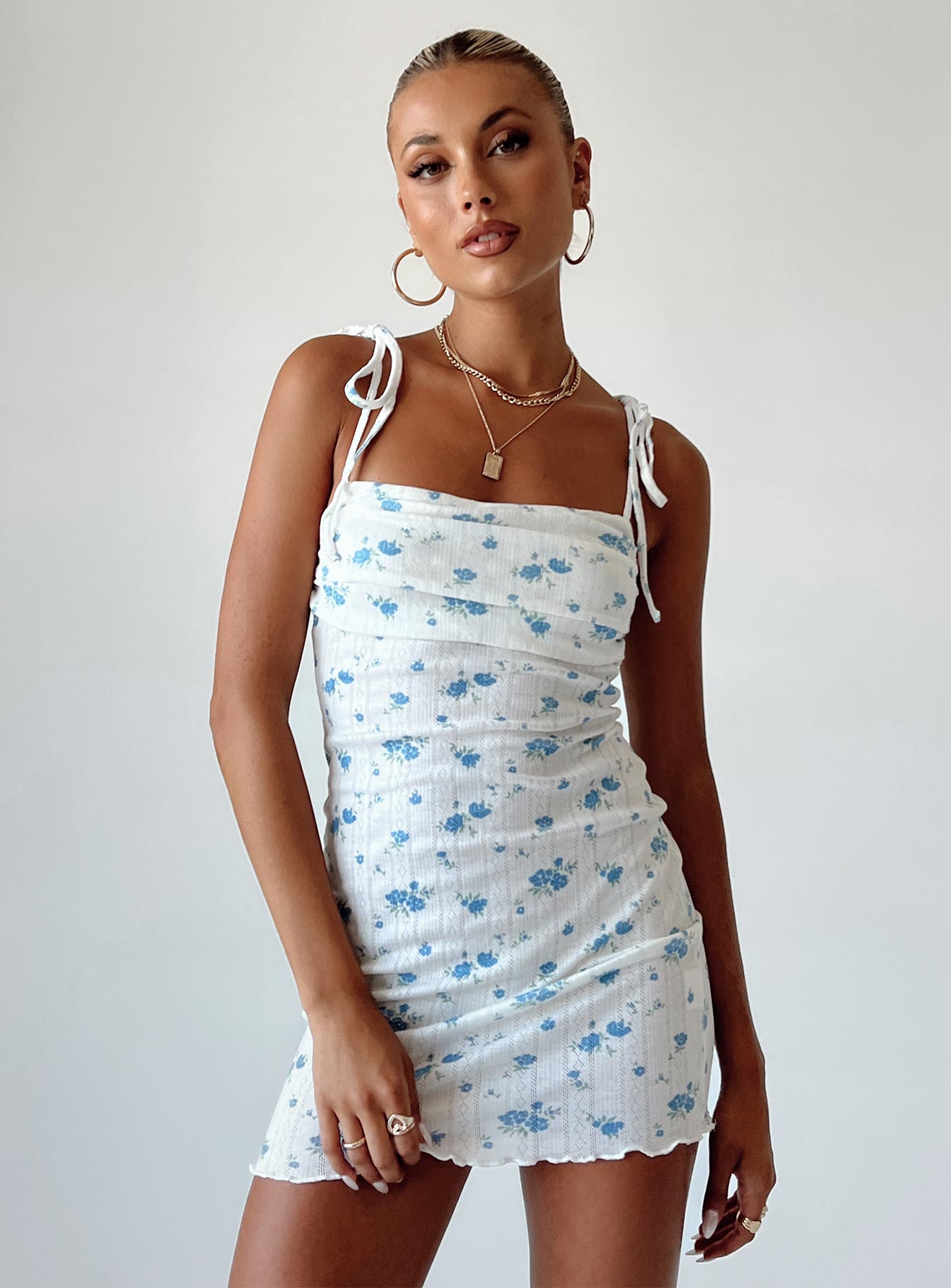 product Princess Polly Square Neck  Alesandra Mini Dress White Multi