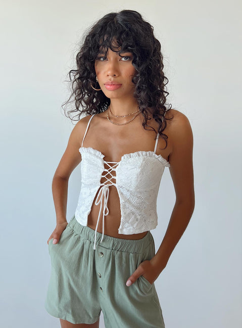 product Princess Polly Sleeveless Sweetheart  Marloe Top White