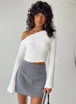 product Selby Mini Skirt Grey Check Princess Polly  Mini Skirts 