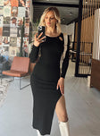 product Princess Polly High Neck  Sidney Long Sleeve Maxi Dress Black