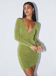 product Princess Polly Asymmetric Neckline  Nico Mini Dress Green