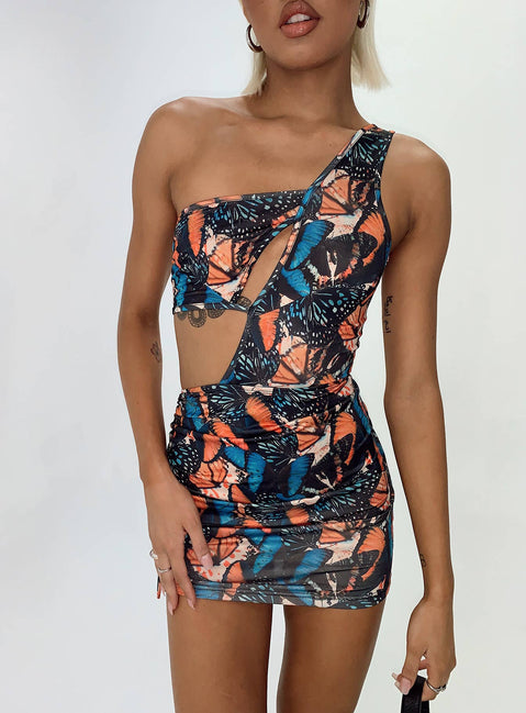 front view of model wearing Princess Polly Alissia Mini Dress Multi 