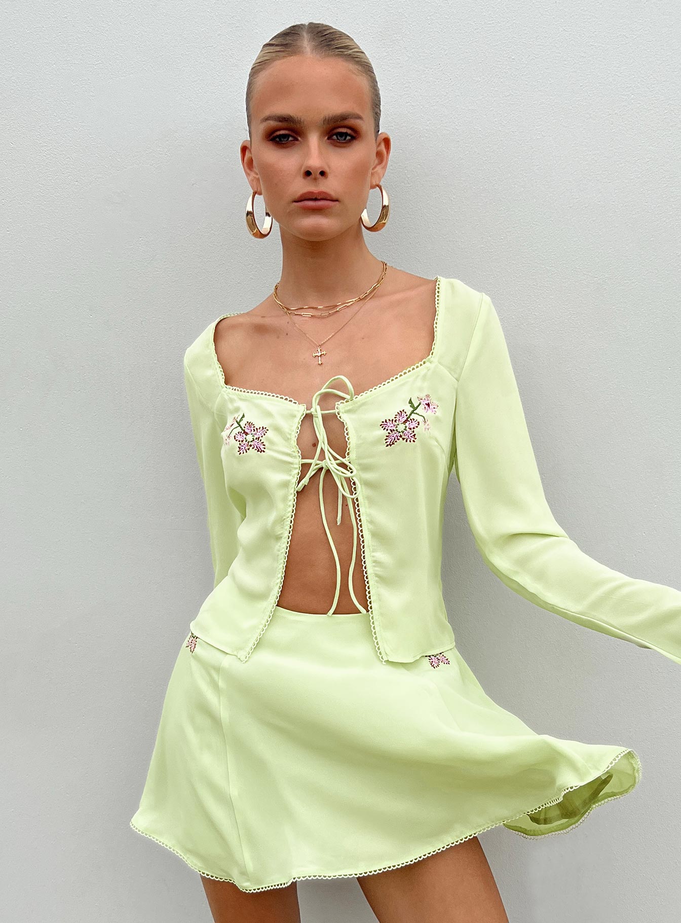 product Princess Polly Full Sleeves Square Neck  Saleya Long Sleeve Top Green