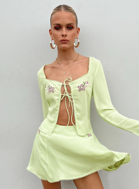 product Princess Polly Full Sleeves Square Neck  Saleya Long Sleeve Top Green