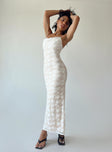 Front view of model wearing  front Princess Polly Sweetheart Neckline  Azra Maxi Dress White