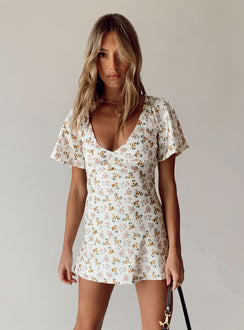 product Princess Polly Crew Neck  Lucine Mini Dress White Floral