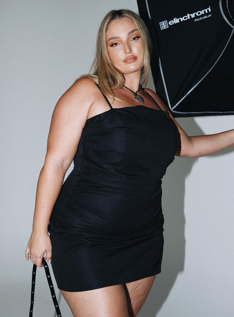 product Princess Polly Boat Neck  Chandra Mini Dress Black Curve