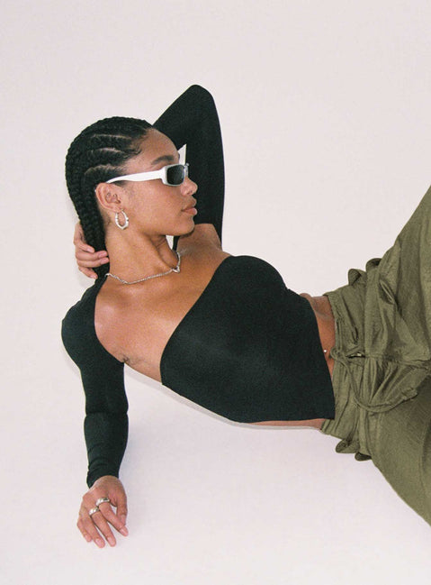 product Princess Polly Short Sleeves High Neck  Koslo Bolero Top Black