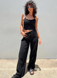 Two piece set Cupro material Adjustable shoulder straps on top Wide leg pants Elasticated waistband with tie fastening