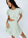 product Princess Polly Asymmetric Neckline  Our Town Mini Dress Green