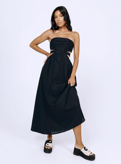 product Princess Polly Asymmetric Neckline  Kat Maxi Dress Black