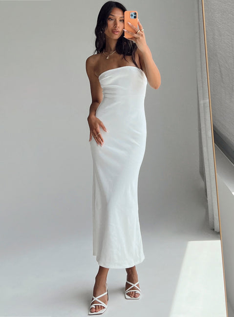 product Princess Polly Asymmetric Neckline  Carter Maxi Dress White