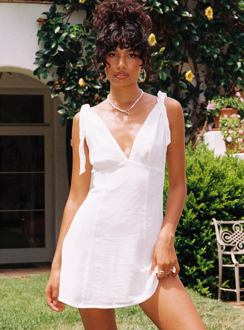 product Princess Polly Asymmetric Neckline  Island Time Mini Dress White