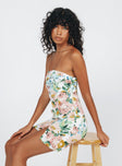 product Princess Polly Asymmetric Neckline  Sebastian Strapless Mini Dress White Floral