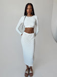 Matching set Crinkle material Long sleeve top Midi skirt Elasticated waist Good stretch 