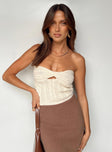 product Princess Polly Sleeveless Sweetheart  Chels Strapless Knit Top Cream