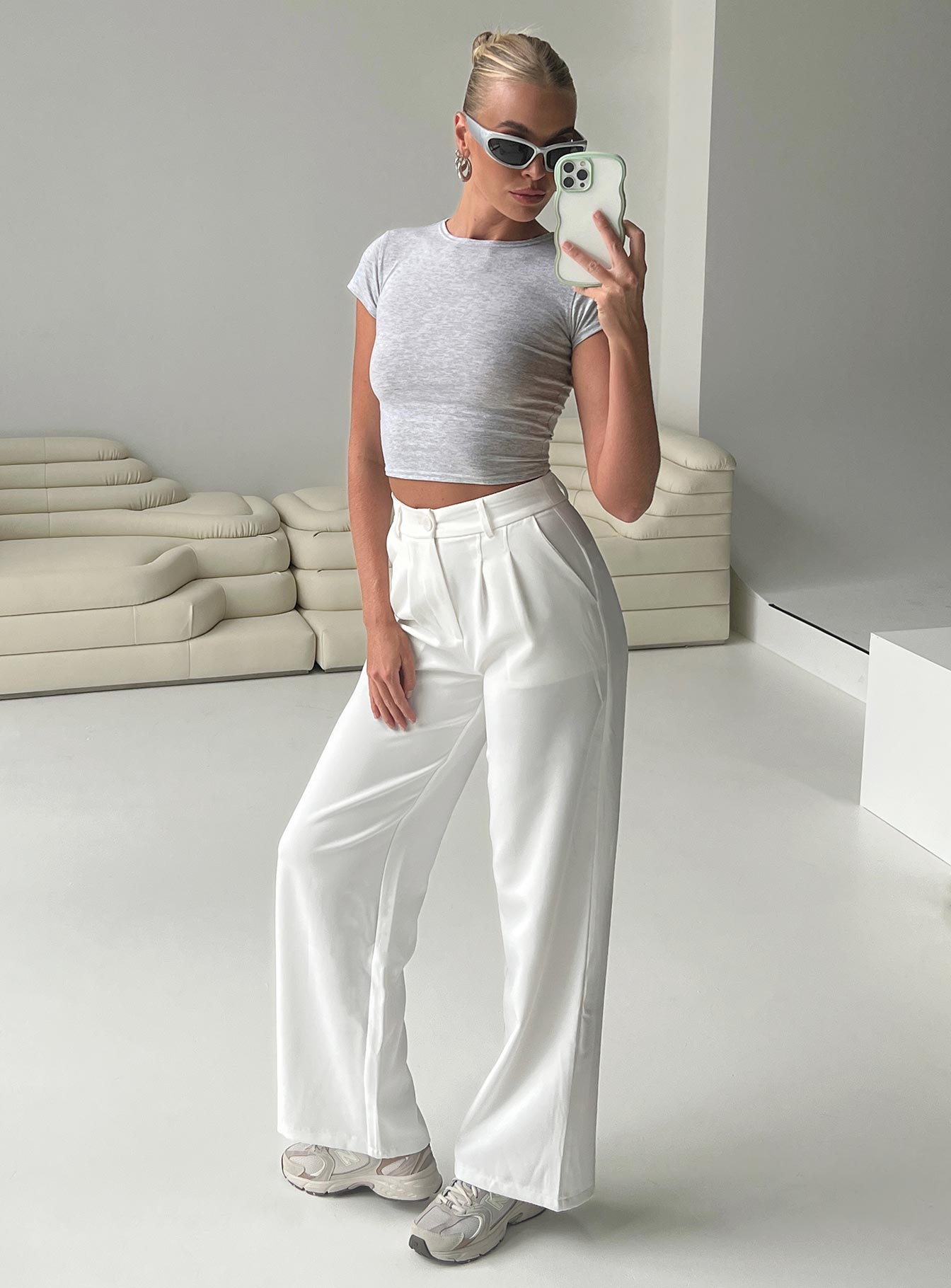 White high 2024 rise pants