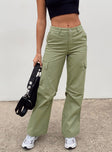 product Princess Polly Low Rise Pants Low Rise Pants Low Rise Pants  Fallout Mid Rise Cargo Pants Green