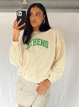 Athens Sweatshirt Cream Princess Polly  regular 