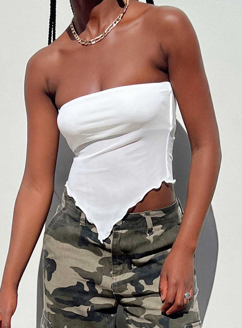 product Princess Polly Sleeveless Sweetheart  Assym Lace Top Ivory