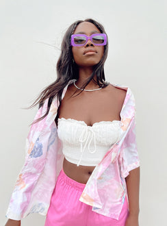 back view of model wearing Princess Polly Tinley Top White 