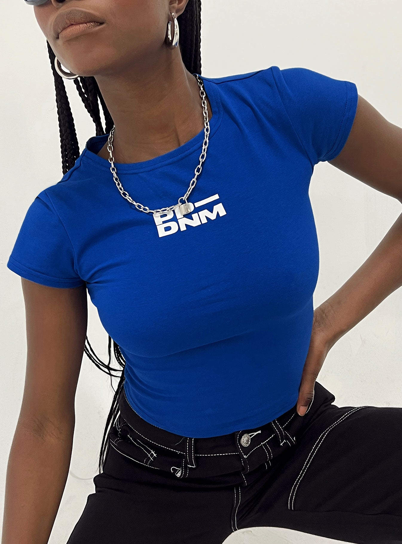 product Princess Polly Short Sleeves Square Neck  Polly Denim Club Tee Blue