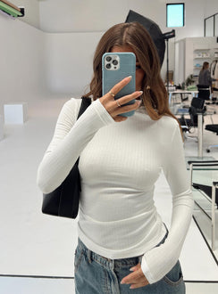 product Princess Polly Full Sleeves High Neck  Lerman Long Sleeve Top White