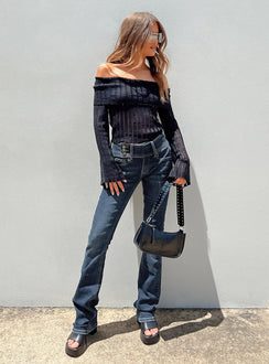 product Princess Polly High Waisted  Rourke Low Waist Jeans Dark Wash Denim