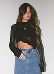 Indianna Sweater Black Princess Polly  Cropped 