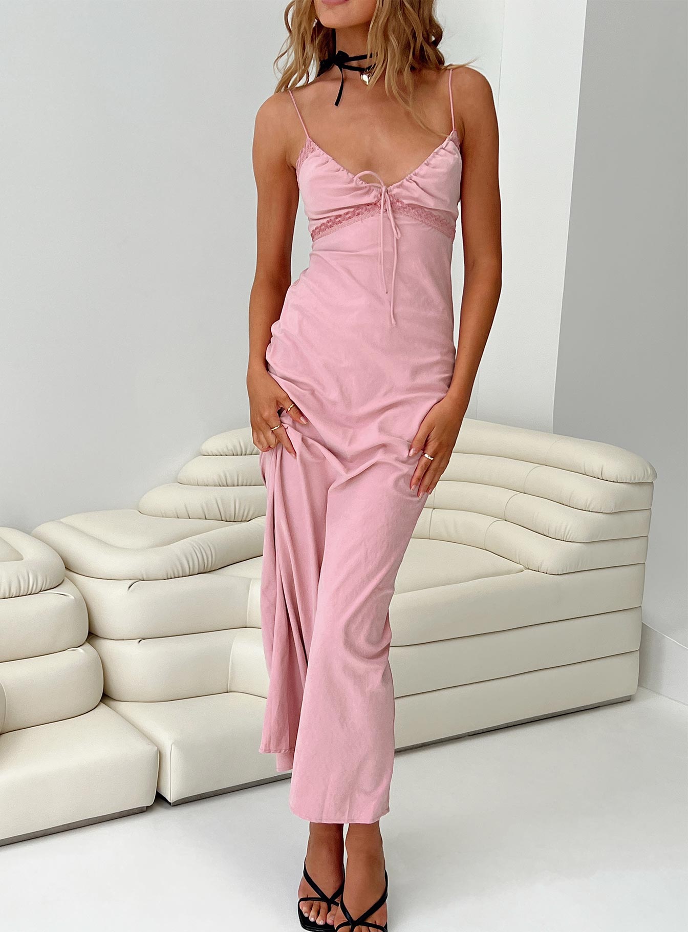 Emily Maxi Dress Gin Fizz Pink