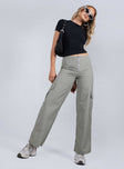 Princess Polly mid-rise  Roy Parachute Pants Grey