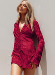 product Princess Polly High Neck  Lila Shirt Dress Burgundy