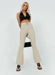 front view of model wearing Princess Polly Lovey Pants Beige 