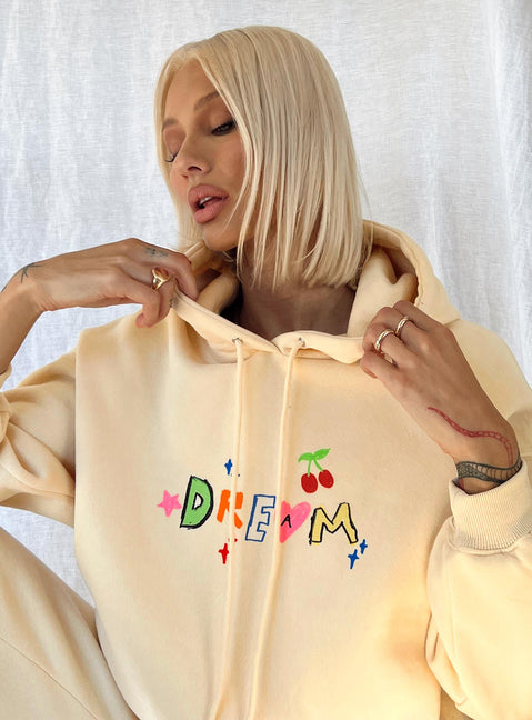 Dream A Little Dream Hoodie Beige Princess Polly  Cropped 