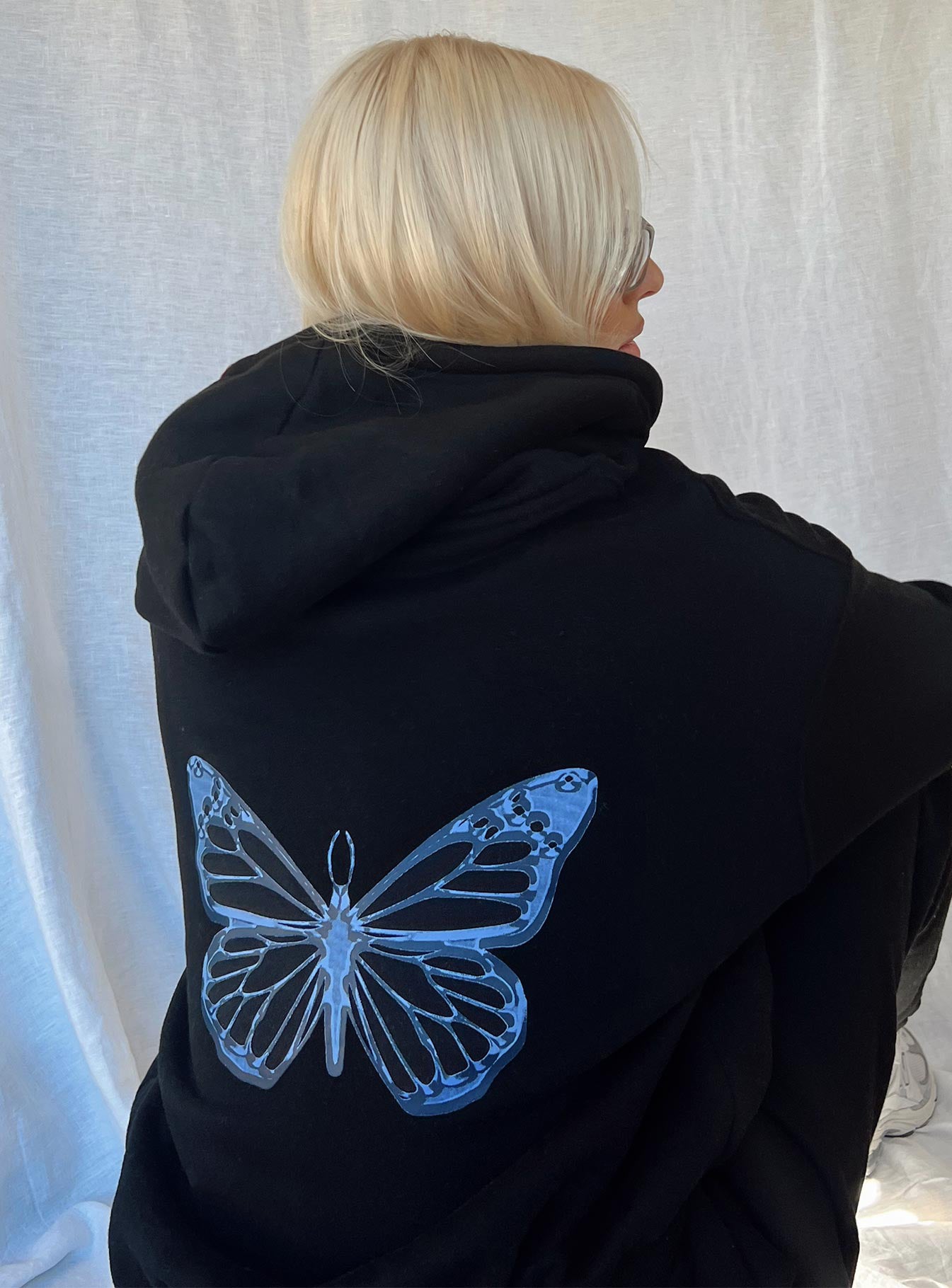 Black sweatshirt 2025 with butterfly