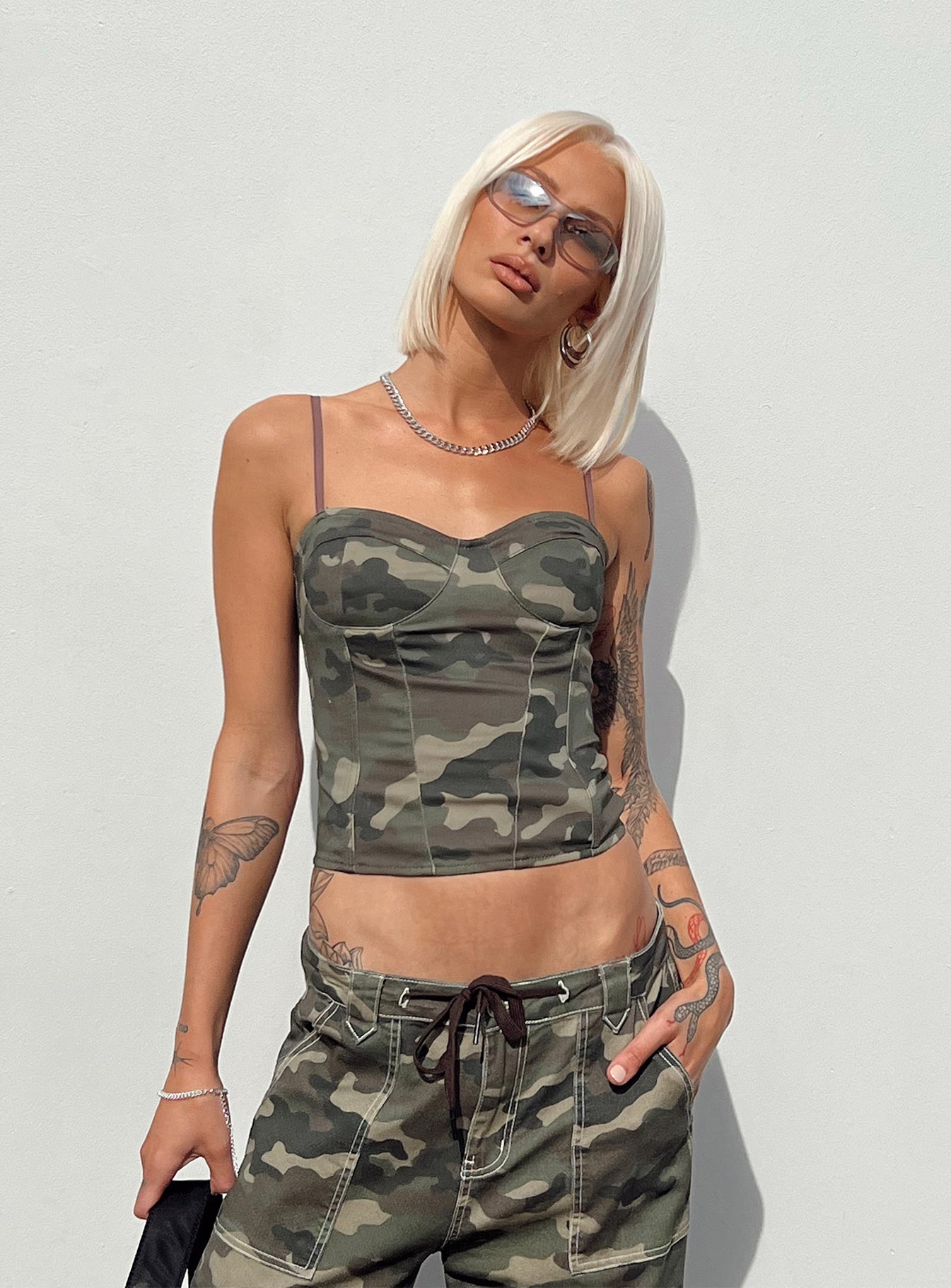 Camo bustier cheap