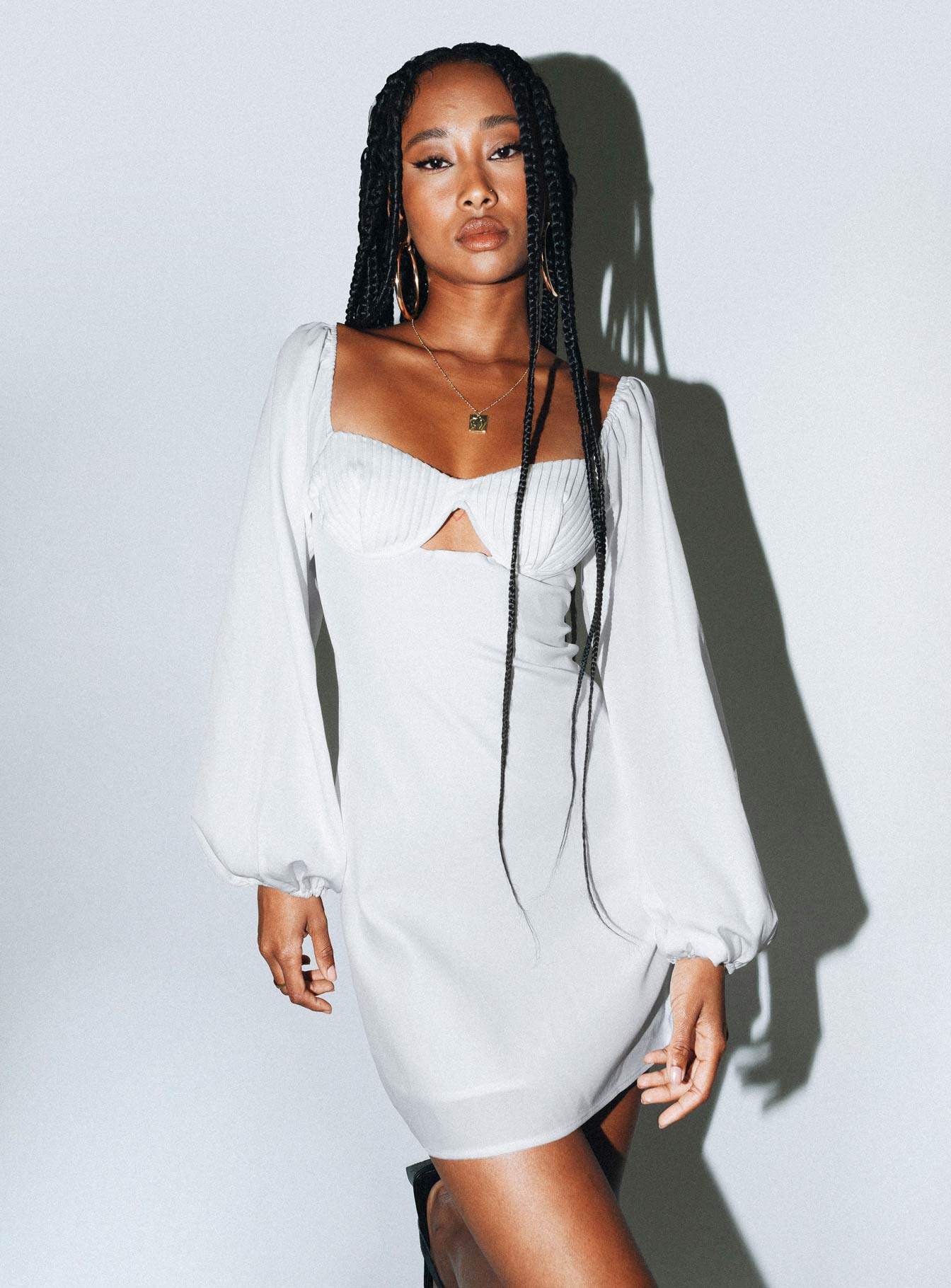 Long sleeve clearance white cotton dress