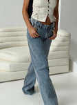 Princess Polly High Rise  Eivissa Baggy Jeans Faded Denim