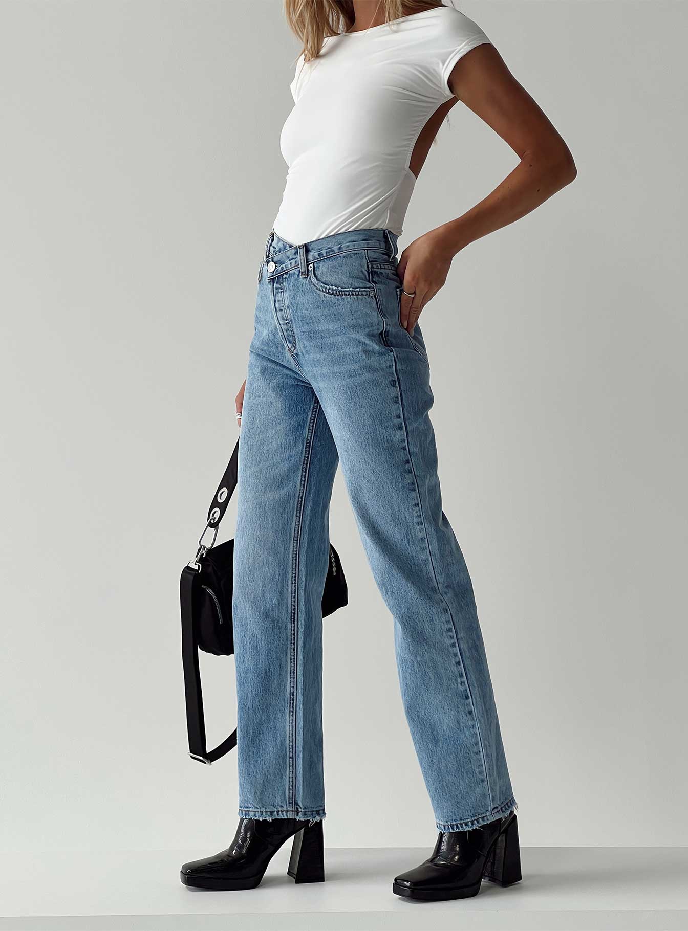 Light denim wide leg 2024 jeans