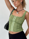 product Princess Polly Sleeveless Square Neck  Lauder Top Green